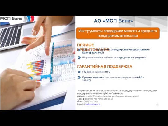 АО «МСП Банк» ПРЯМОЕ КРЕДИТОВАНИЕ Кредиты по Программе стимулирования кредитования
