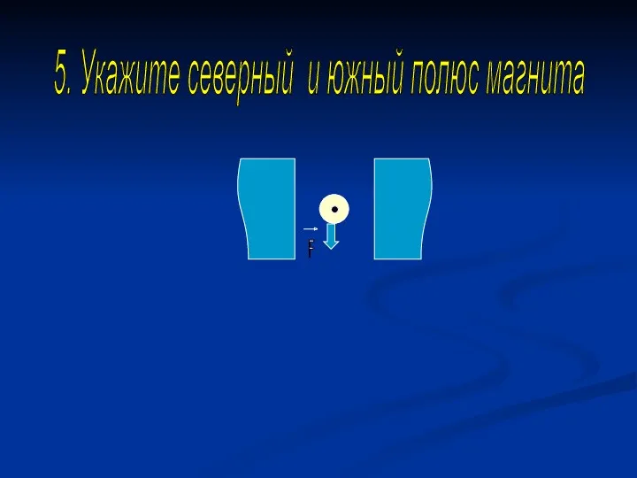 5. Укажите северный и южный полюс магнита F