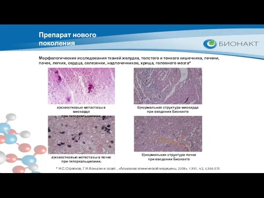 Препарат нового поколения Морфологические исследования тканей желудка, толстого и тонкого кишечника, печени, почек,