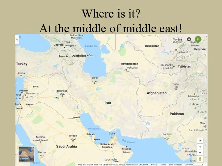 Where is it? At the middle of middle east!