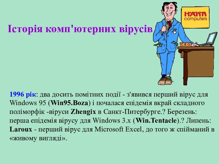 Історія комп'ютерних вірусів 1996 рік: два досить помітних події -