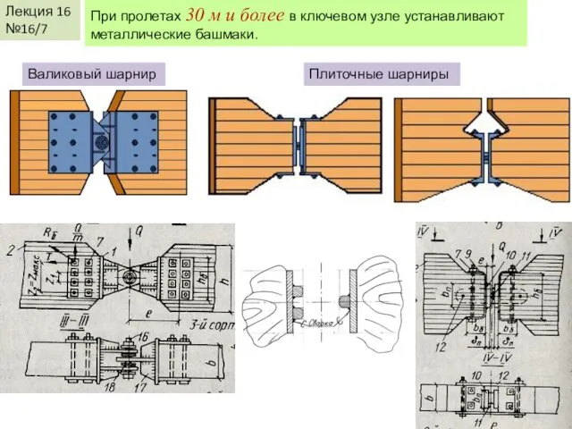 Лекция 16 №16/7 При пролетах 30 м и более в