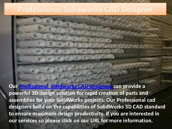 Professional Solidworks CAD Designer Our Professional Solidworks CAD designers can
