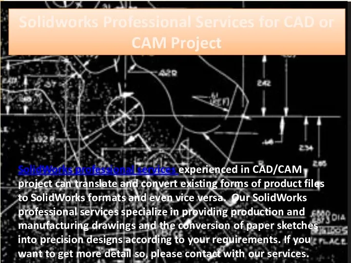 Solidworks Professional Services for CAD or CAM Project SolidWorks professional