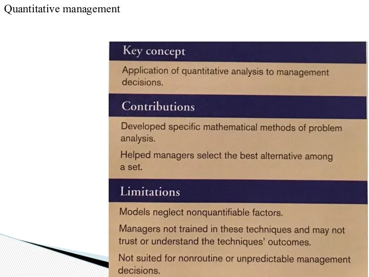 Quantitative management