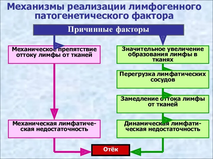 Механизмы реализации лимфогенного патогенетического фактора