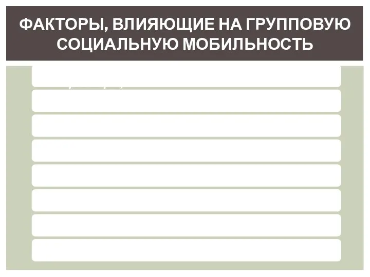 ФАКТОРЫ, ВЛИЯЮЩИЕ НА ГРУППОВУЮ СОЦИАЛЬНУЮ МОБИЛЬНОСТЬ