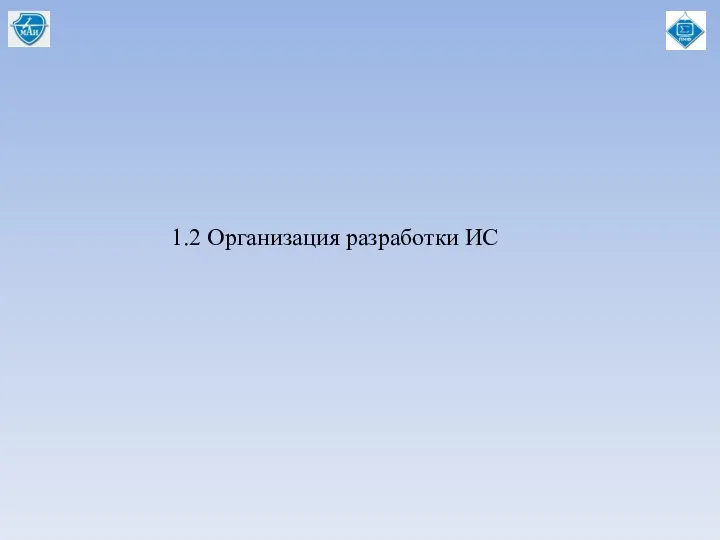 1.2 Организация разработки ИС