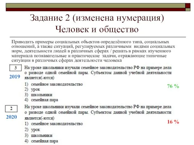 Задание 2 (изменена нумерация) Человек и общество Приводить примеры социальных