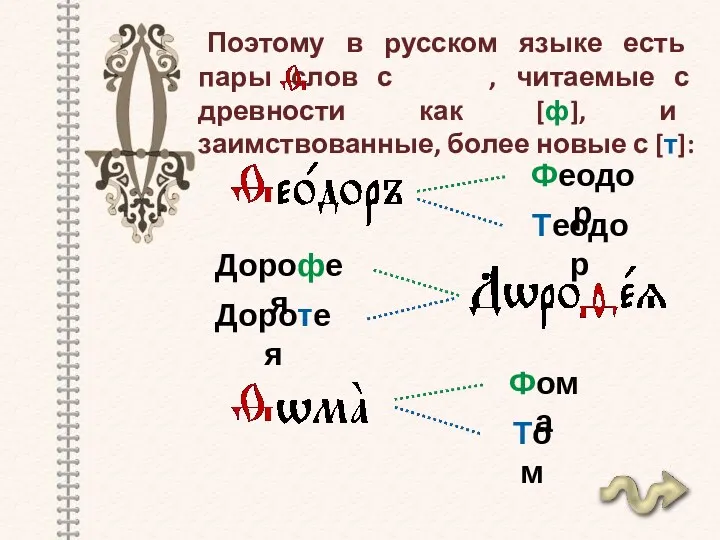 Поэтому в русском языке есть пары слов с , читаемые