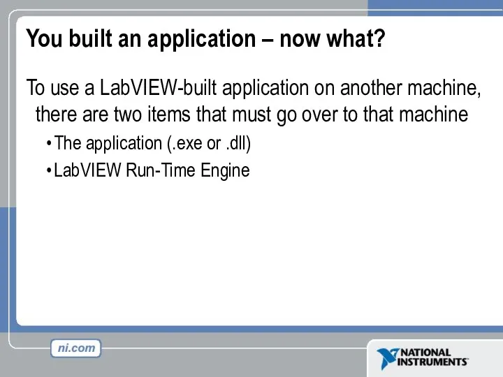 You built an application – now what? To use a