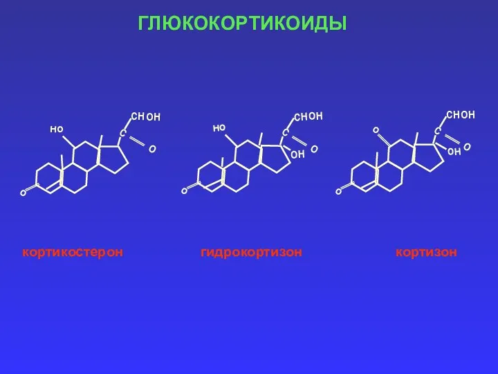 кортикостерон гидрокортизон кортизон ГЛЮКОКОРТИКОИДЫ