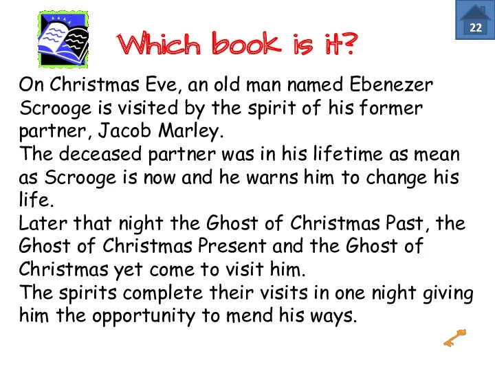 On Christmas Eve, an old man named Ebenezer Scrooge is