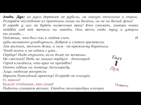 Люди. Дух: их рука деревьев не рубила, не согнут отчаянье