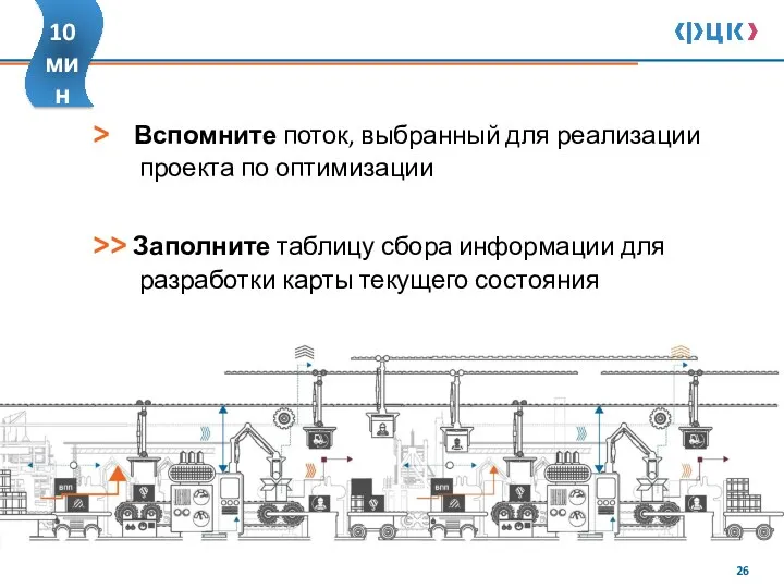 > Вспомните поток, выбранный для реализации проекта по оптимизации >>