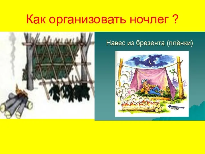 Как организовать ночлег ?