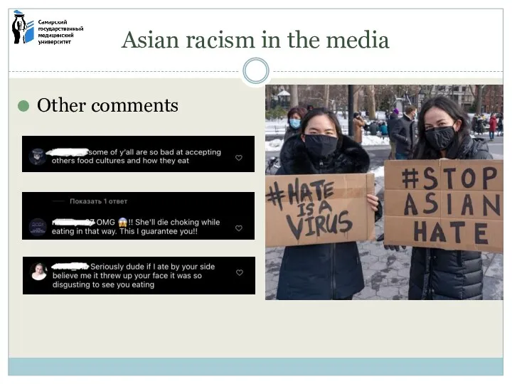 Asian racism in the media Other comments