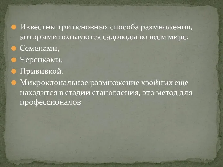 Известны три основных способа размножения, которыми пользуются садоводы во всем