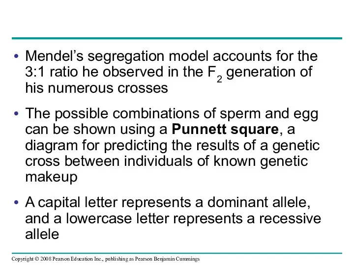 Mendel’s segregation model accounts for the 3:1 ratio he observed