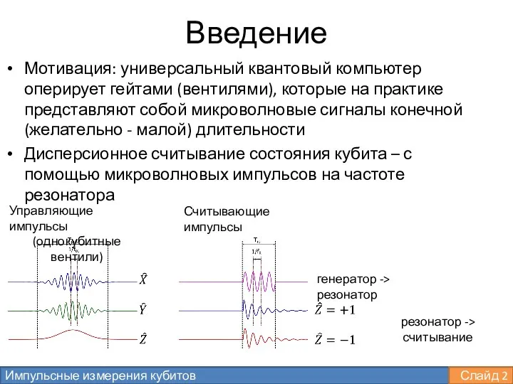 Введение Мотивация: универсальный квантовый компьютер оперирует гейтами (вентилями), которые на