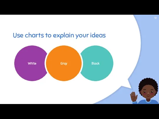 Use charts to explain your ideas White Black Gray