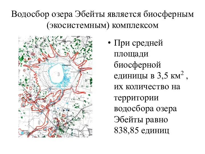 Водосбор озера Эбейты является биосферным (экосистемным) комплексом При средней площади