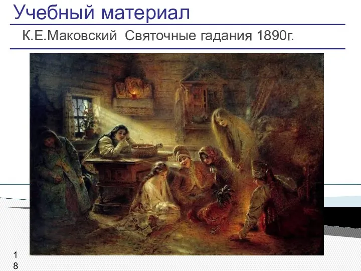Учебный материал К.Е.Маковский Святочные гадания 1890г.