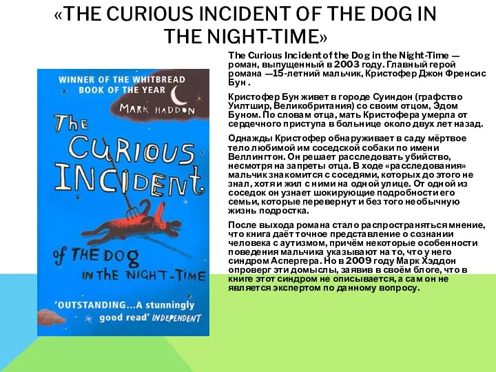 «THE CURIOUS INCIDENT OF THE DOG IN THE NIGHT-TIME» The
