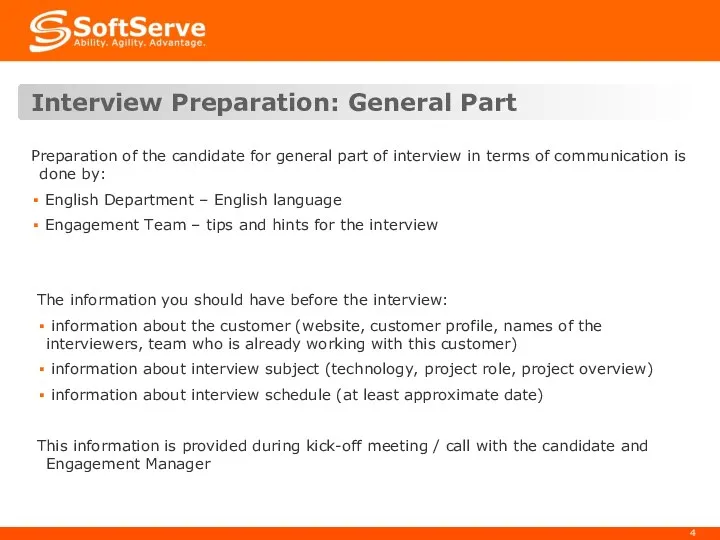 Interview Preparation: General Part The information you should have before