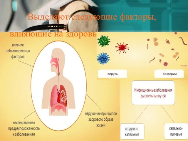 Выделяют следующие факторы, влияющие на здоровье органов дыхания: