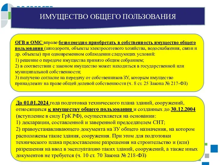 ИМУЩЕСТВО ОБЩЕГО ПОЛЬЗОВАНИЯ ОГВ и ОМС вправе безвозмездно приобретать в