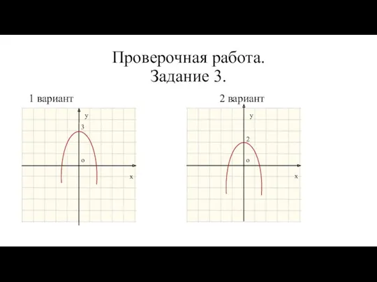 Проверочная работа. Задание 3. 1 вариант 2 вариант 3 х у о 2 х у о