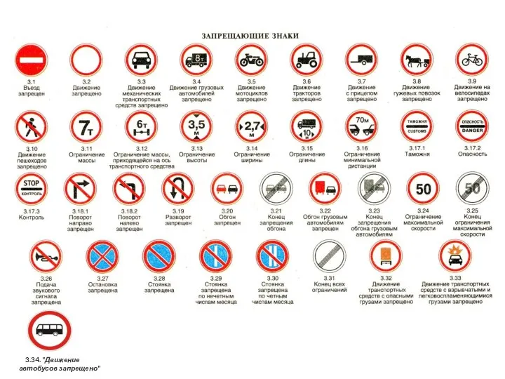 3.34. "Движение автобусов запрещено"