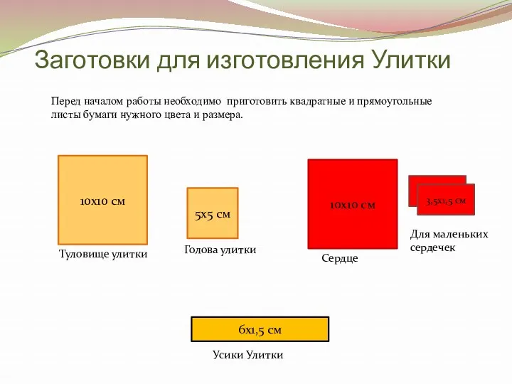 Заготовки для изготовления Улитки 10х10 см Туловище улитки Голова улитки