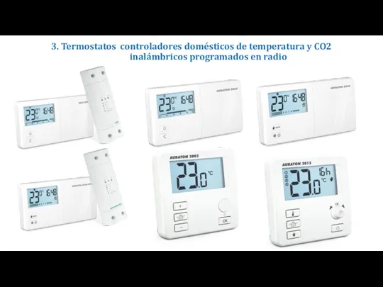 3. Termostatos controladores domésticos de temperatura y CO2 inalámbricos programados en radio