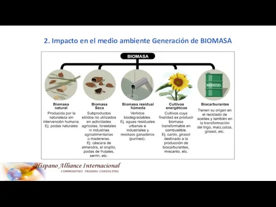 2. Impacto en el medio ambiente Generación de BIOMASA