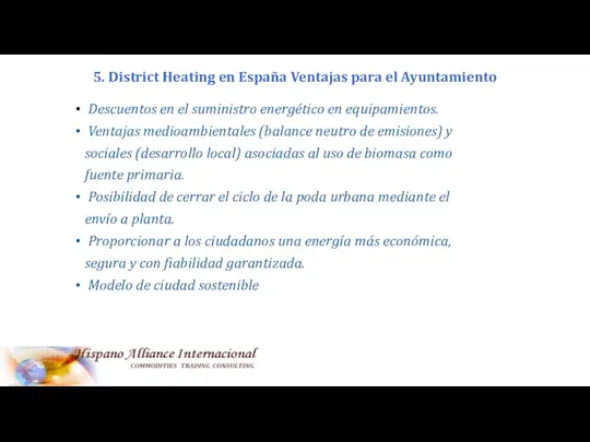 5. District Heating en España Ventajas para el Ayuntamiento Descuentos