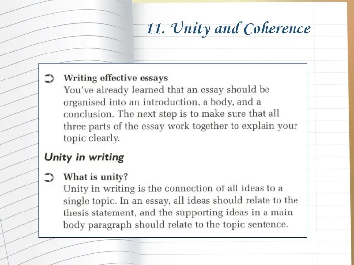 11. Unity and Coherence