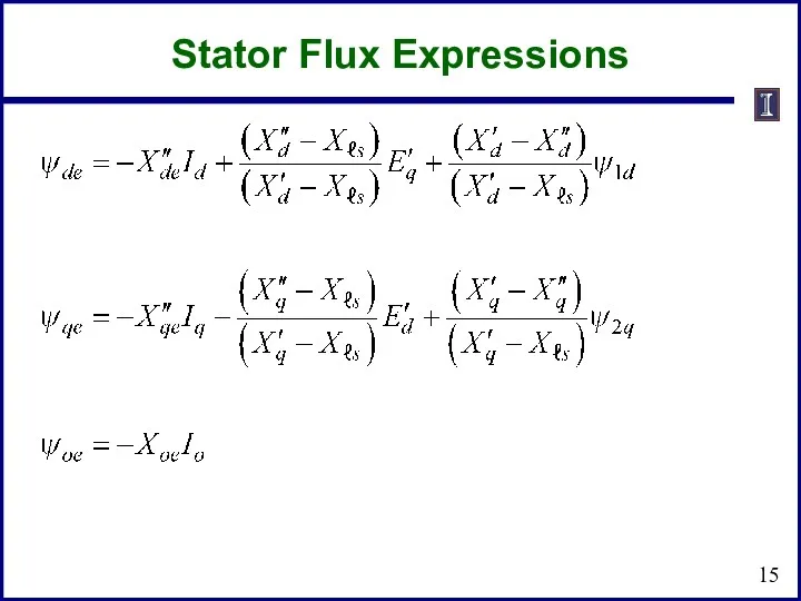 Stator Flux Expressions