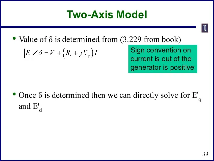 Two-Axis Model Value of δ is determined from (3.229 from