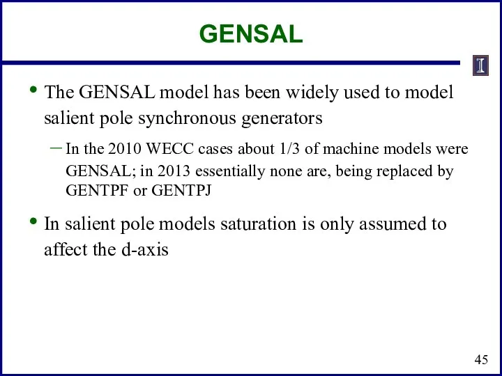 GENSAL The GENSAL model has been widely used to model