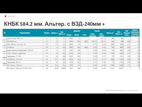 КНБК 584.2 мм. Альтер. с ВЗД-240мм + Телеметрией