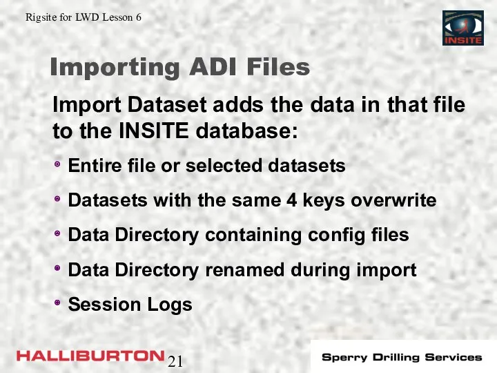 Importing ADI Files Entire file or selected datasets Datasets with