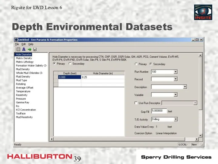 Depth Environmental Datasets