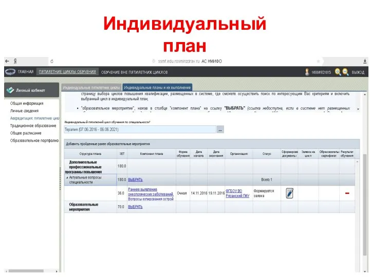 Индивидуальный план
