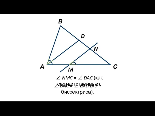 А В С D M N ∠ NMC = ∠