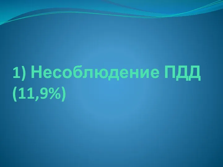 1) Несоблюдение ПДД (11,9%)