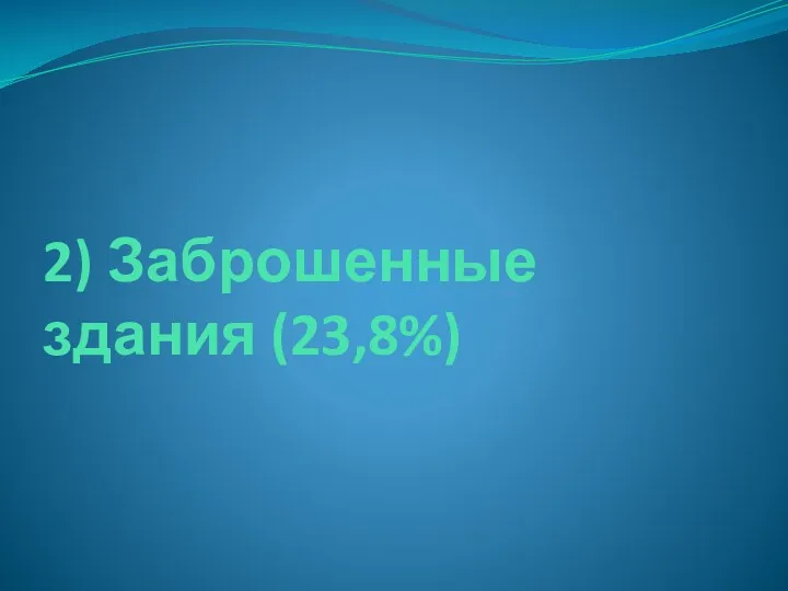 2) Заброшенные здания (23,8%)