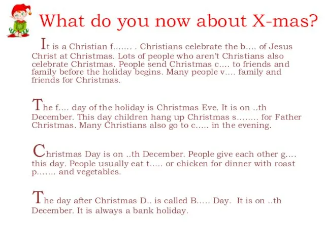 What do you now about X-mas? It is a Christian