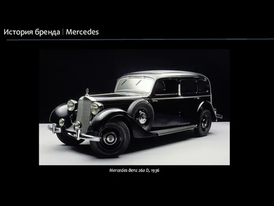 История бренда Mercedes Mercedes-Benz 260 D, 1936